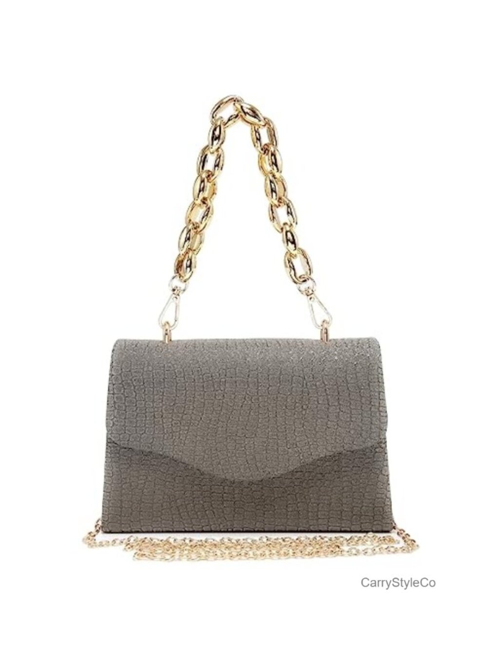Glitter Evening Clutch Purse with Chains Weddings Prom Date Night